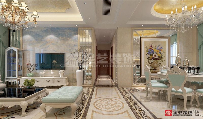 廣源國(guó)際142平客廳裝修效果圖