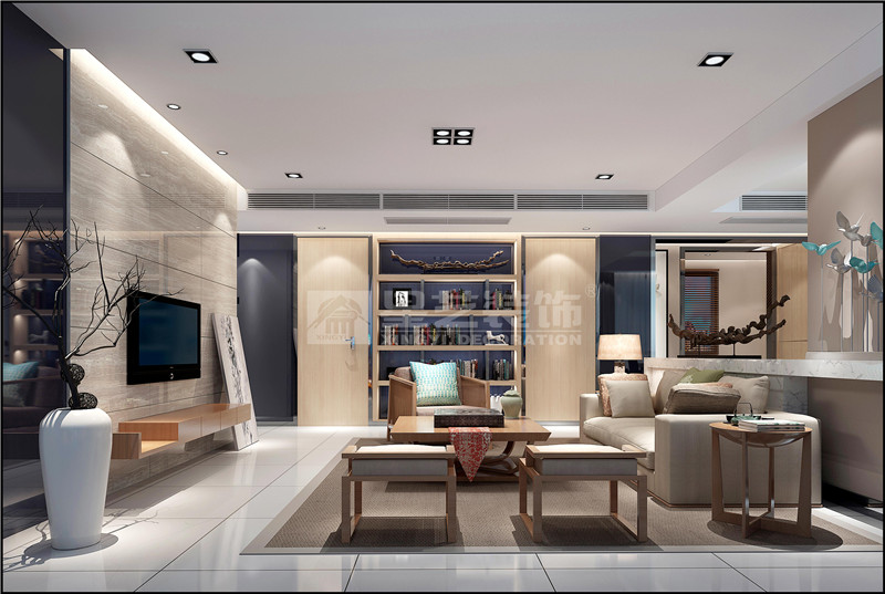 半島半山135平現(xiàn)代簡(jiǎn)約客廳裝修效果圖