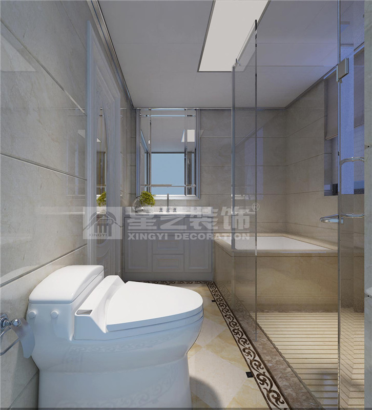 金源一品240平簡歐風格衛(wèi)生間裝修效果圖