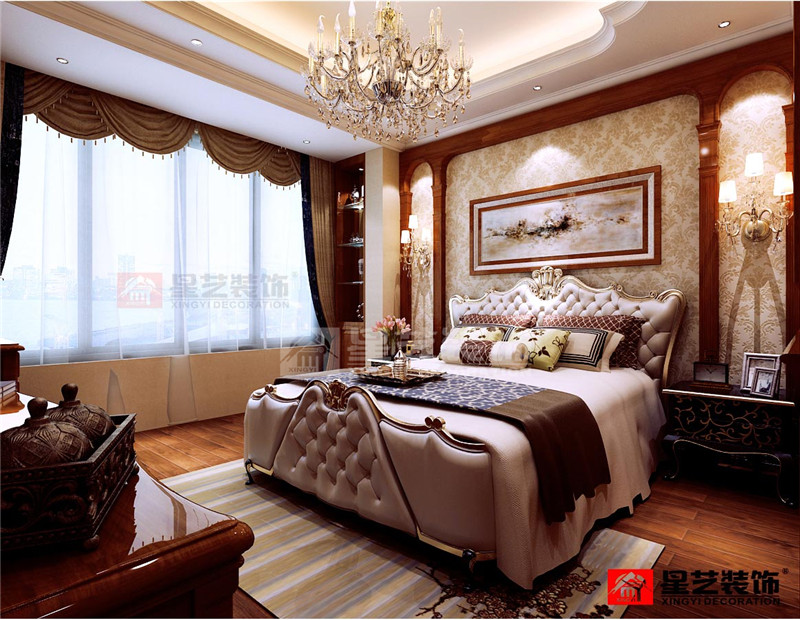 金源一品205平美式風格臥室裝修效果圖