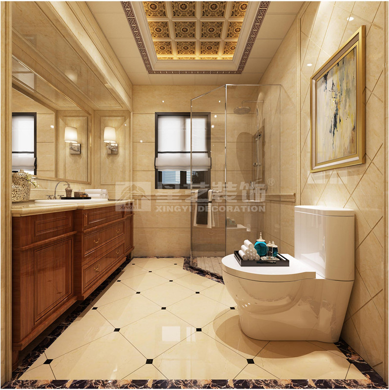 金源一品205平美式風格衛(wèi)生間裝修效果圖