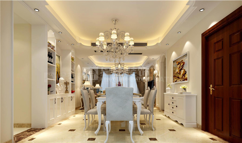 雍景灣140平簡(jiǎn)歐風(fēng)格餐廳裝修效果圖