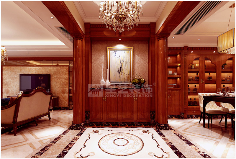 金源一品205平美式風格玄關裝修效果圖