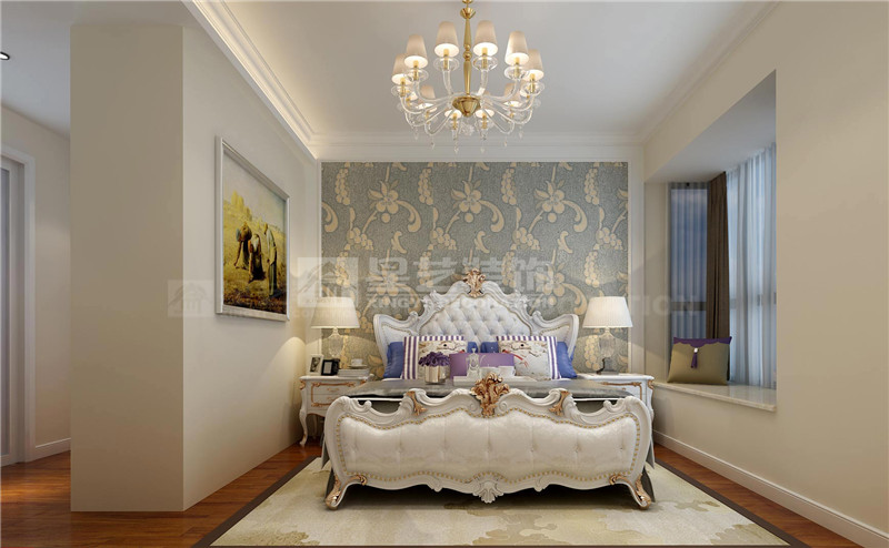 雍景灣140平簡(jiǎn)歐風(fēng)格臥室裝修效果圖