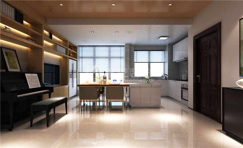 海華東盟公館146平現代簡約餐廳裝修效果圖