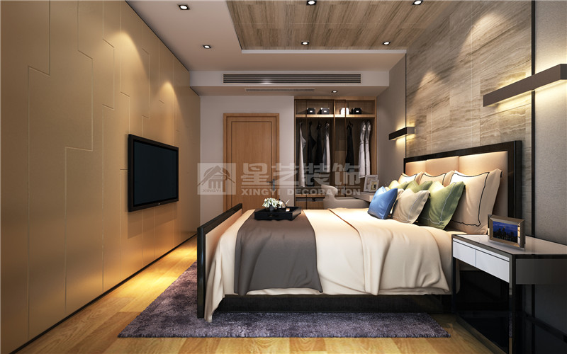 海華東盟公館146平現代簡約臥室裝修效果圖
