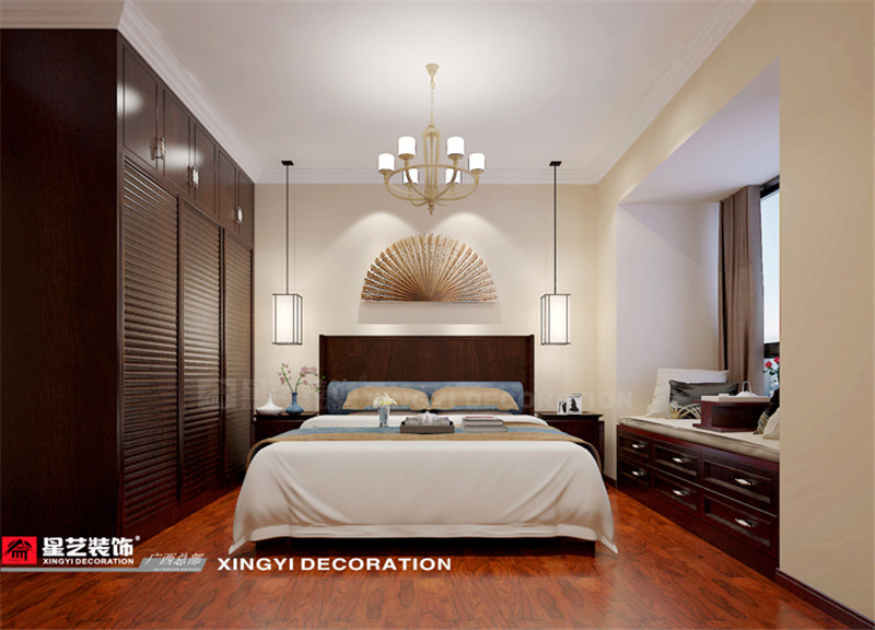 綠地中央廣場(chǎng)美式風(fēng)格128平臥室裝修效果圖