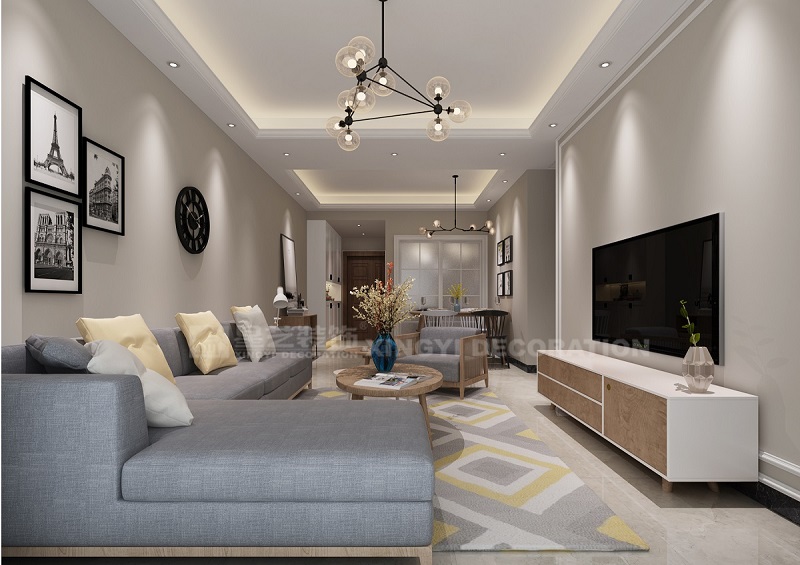 南寧裝修公司星藝裝飾北歐風格客廳射燈