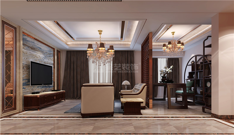 萬(wàn)達(dá)茂149平客廳裝修效果圖