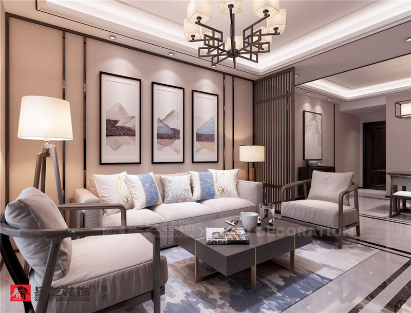 保利領繡前城105平客廳裝修效果圖