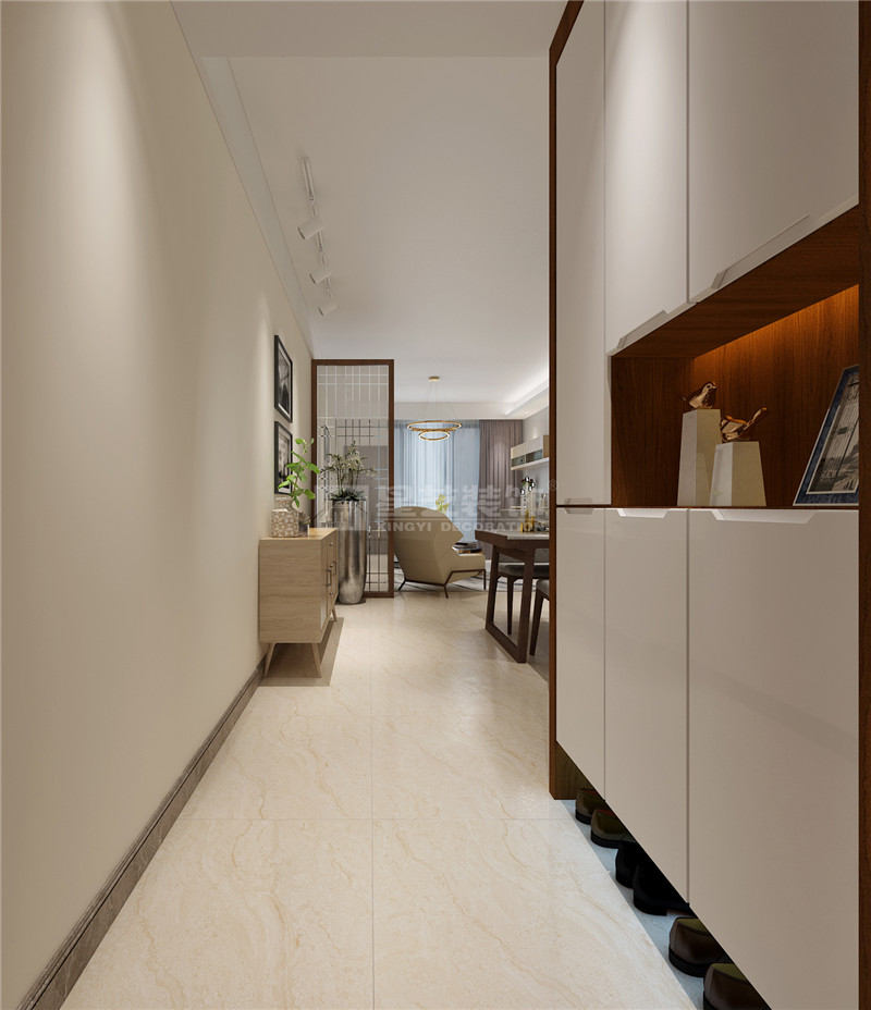 保利領(lǐng)繡前城119平玄關(guān)裝修效果圖