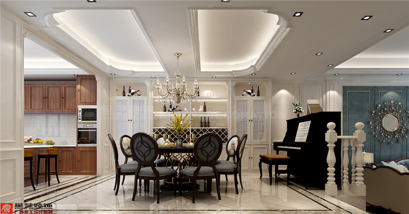 中海國際社區(qū)溫莎堡250平一樓餐廳裝修效果圖