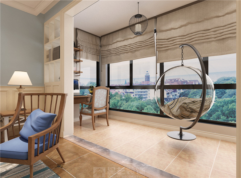 萬達茂120平陽臺裝修效果圖