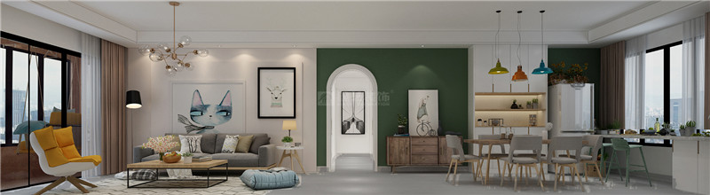 萬(wàn)達(dá)茂140平客餐廳裝修效果圖