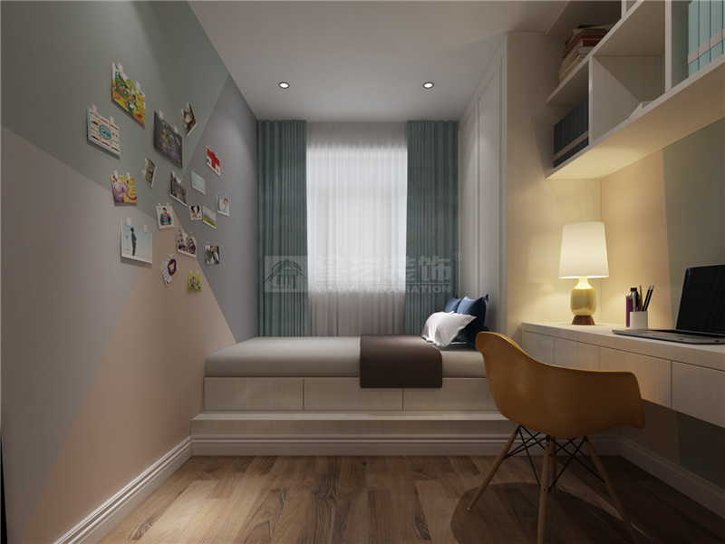 華潤(rùn)二十四城100平書房裝修效果圖