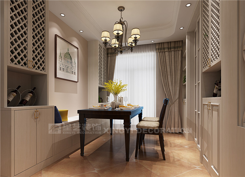 華潤(rùn)二十四城100平餐廳裝修效果圖