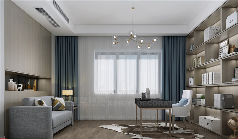 恒大蘋果園262平書(shū)房裝修效果圖