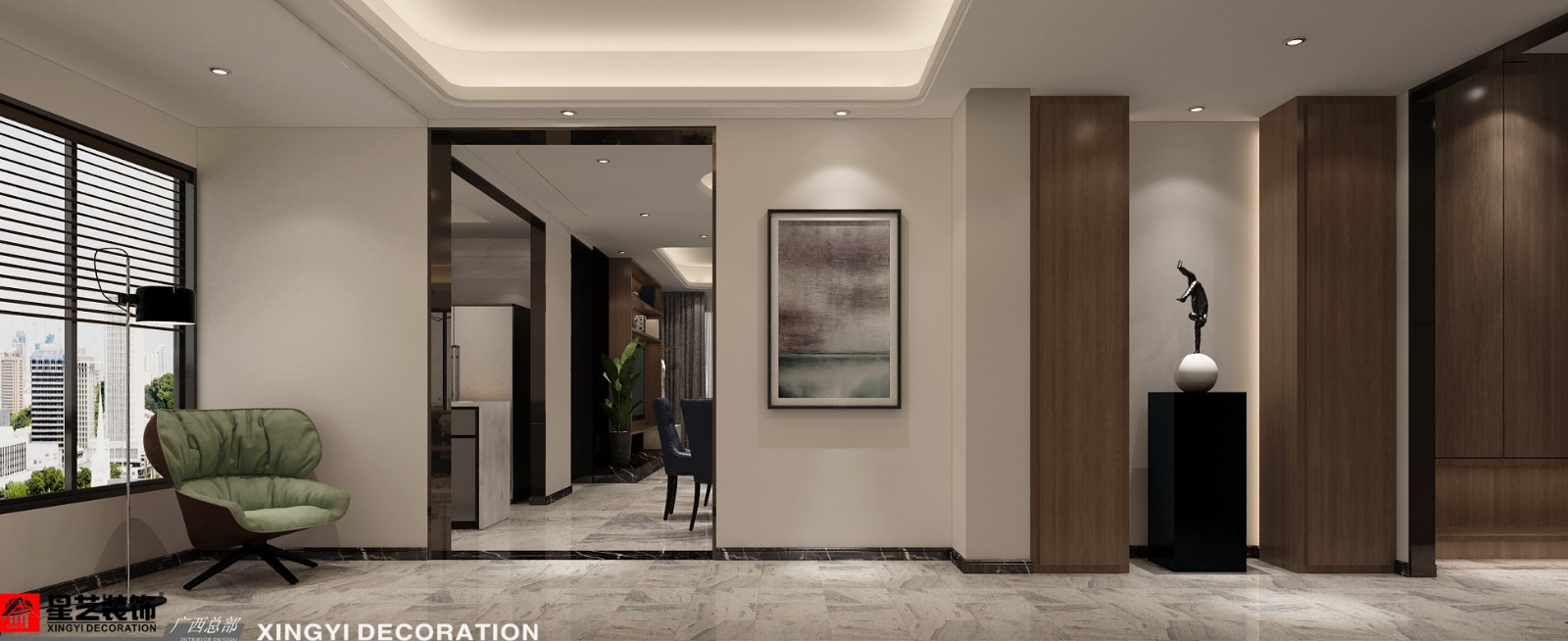 江南華府 290平二樓過(guò)道裝修效果圖