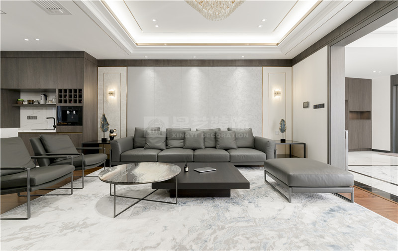 一品尊府220平客廳裝修實景圖