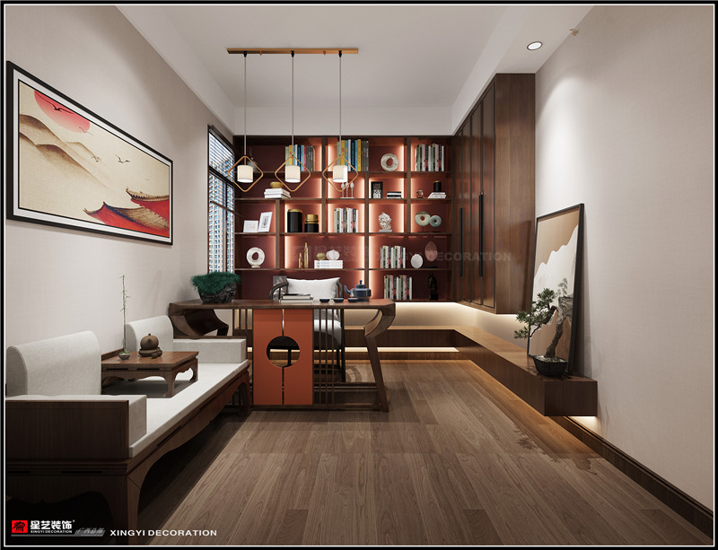 翡翠時光97平書房裝修效果圖