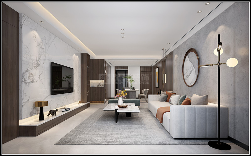 民族風情街123平客廳裝修效果圖