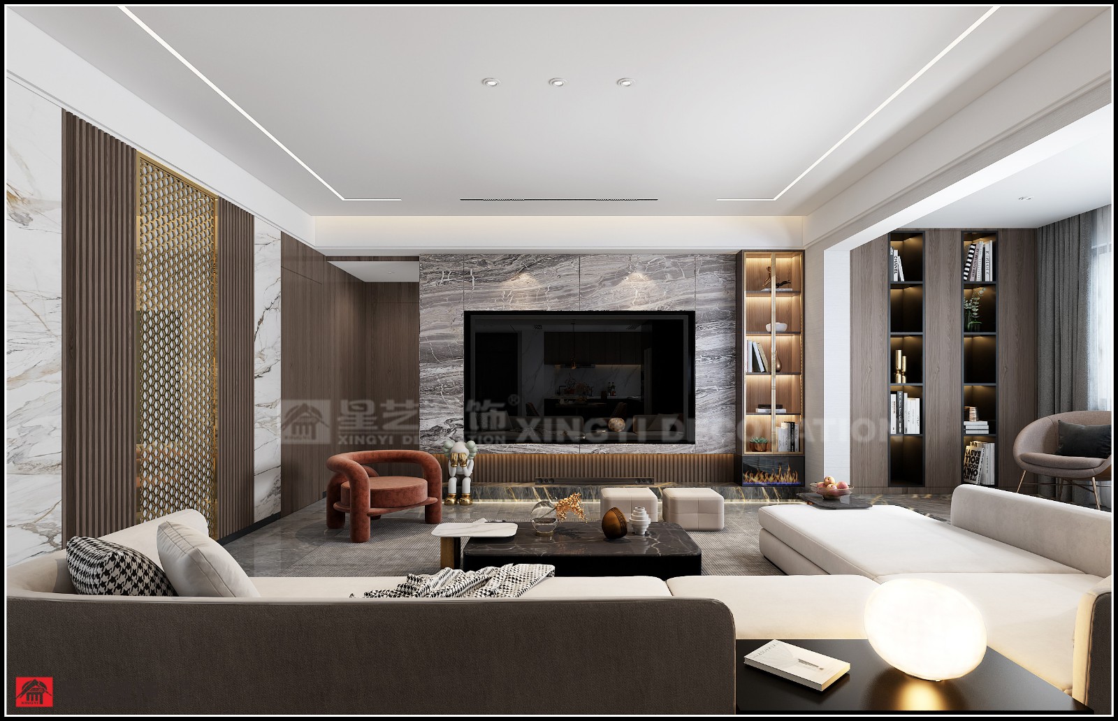 霖峰壹號150平客廳裝修效果圖