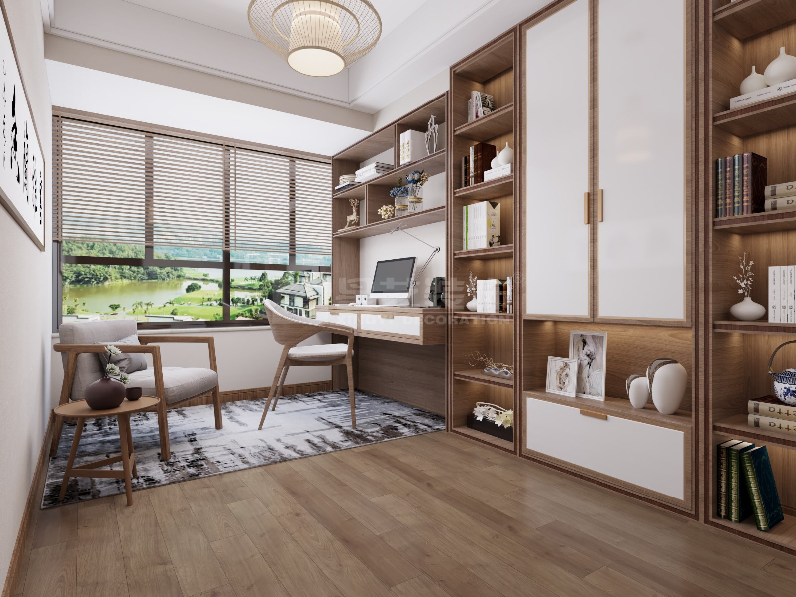 安吉山語(yǔ)城156平復(fù)式書房裝修效果圖