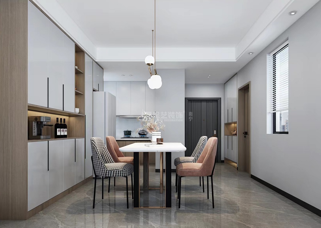 唐樾青山103平現(xiàn)代風格餐廳裝修效果圖