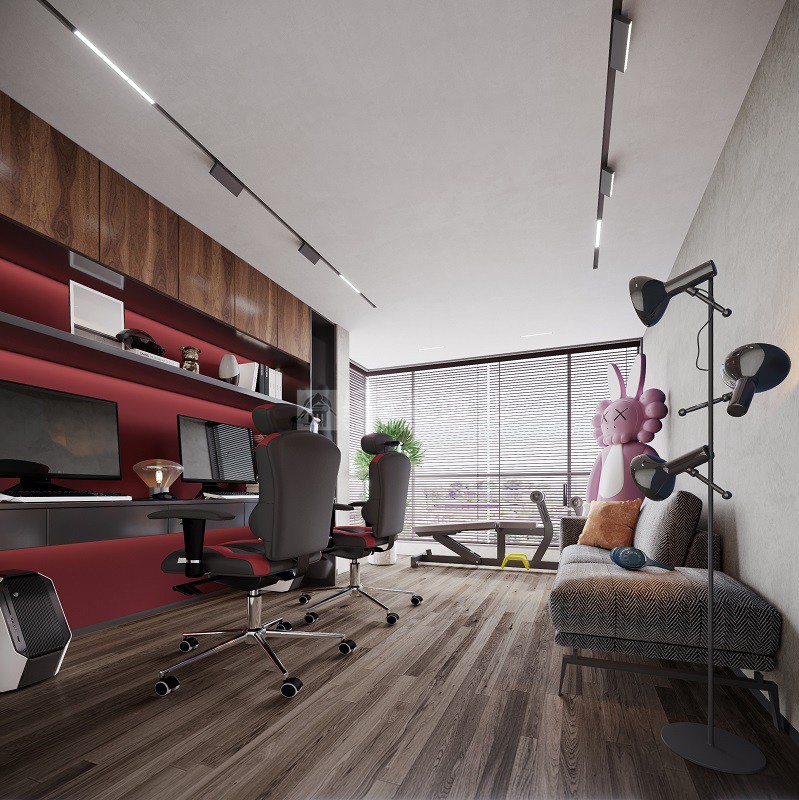 大唐臻觀197平工業(yè)侘寂風(fēng)書房裝修效果圖