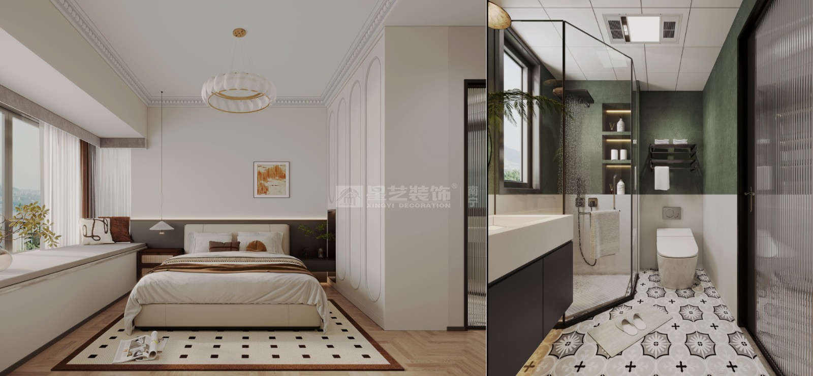 江南中心89平輕法式風格臥室裝修效果圖