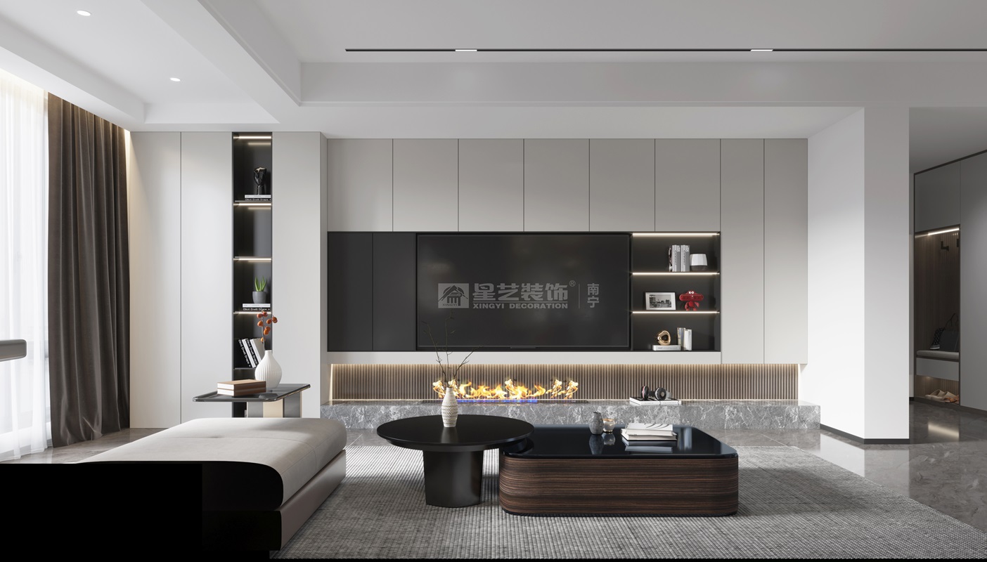 廣源華府145平現(xiàn)代風格客廳裝修效果圖