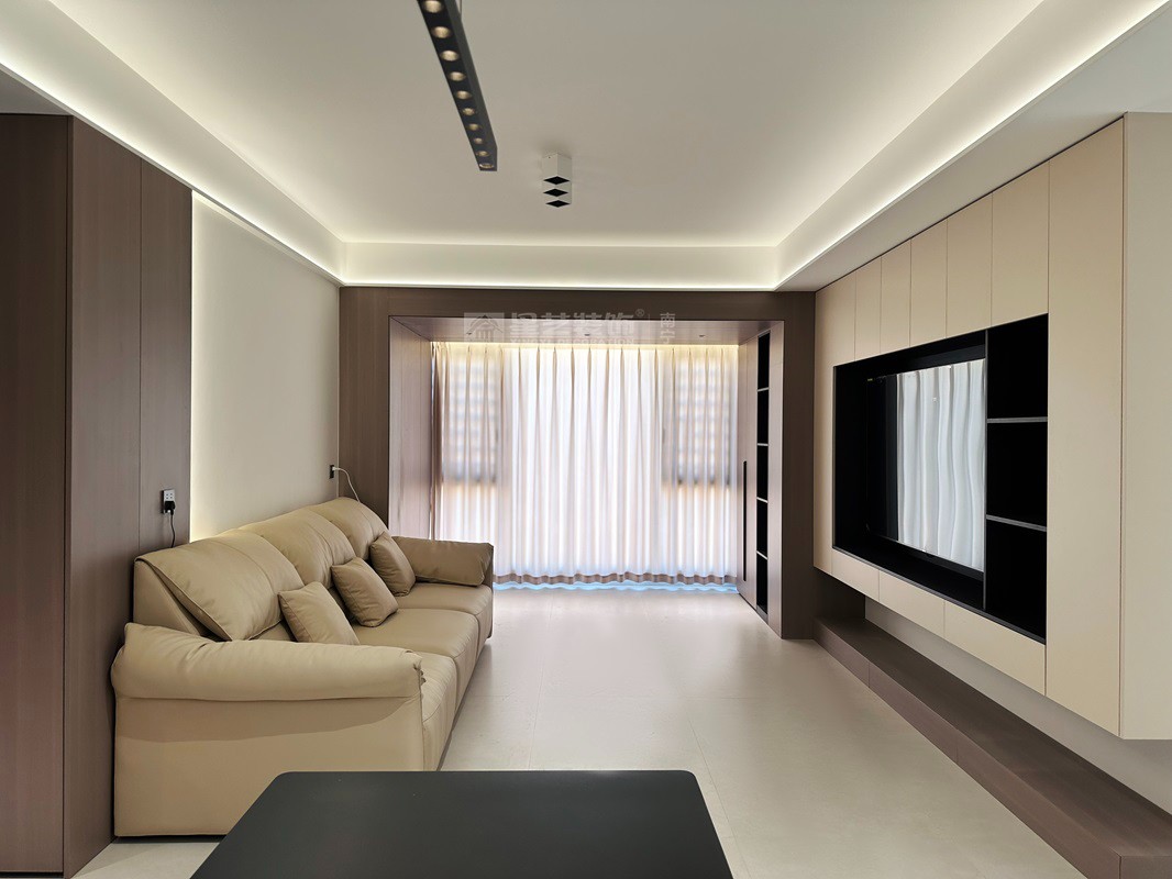 領譽府115平現代簡約客廳裝修實景