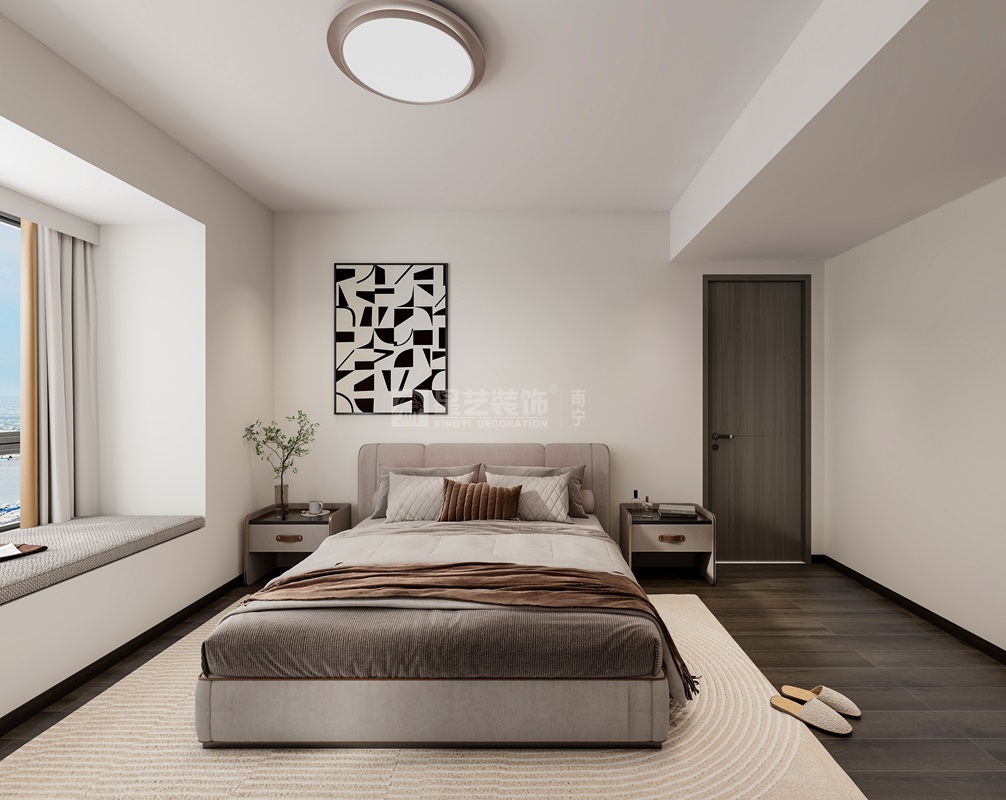 華夏院子137平現(xiàn)代簡(jiǎn)約臥室裝修效果圖