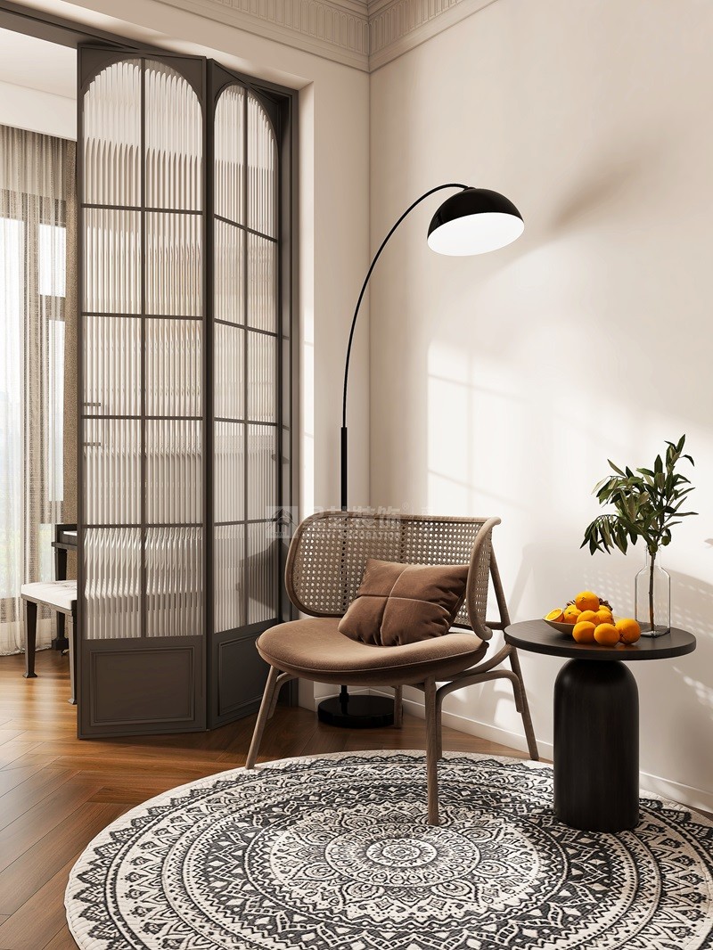 建發(fā)央著122平中古風休閑室裝修效果圖