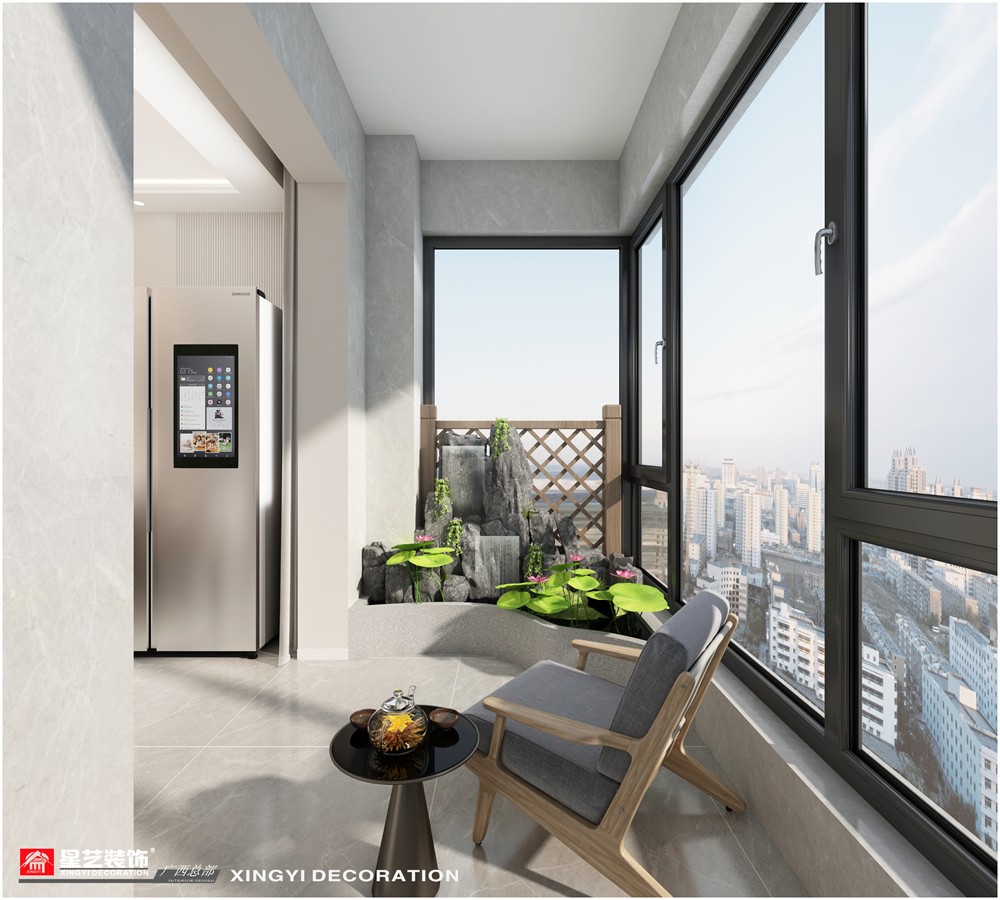 光明城市118平現(xiàn)代簡(jiǎn)約陽(yáng)臺(tái)裝修效果