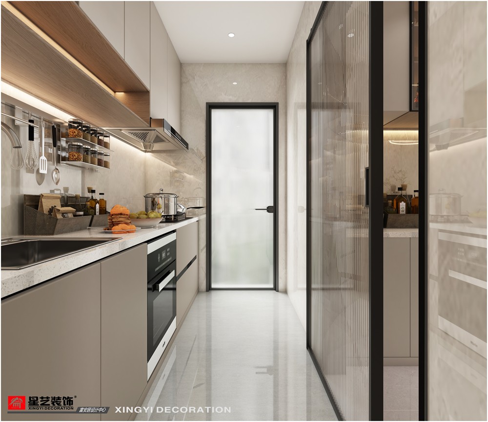 華潤二十四城120平現代簡約廚房裝修效果