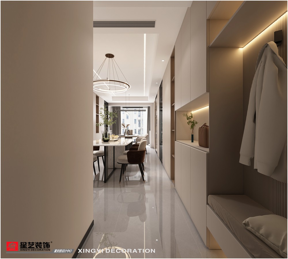 華潤二十四城120平現代簡約入戶裝修效果