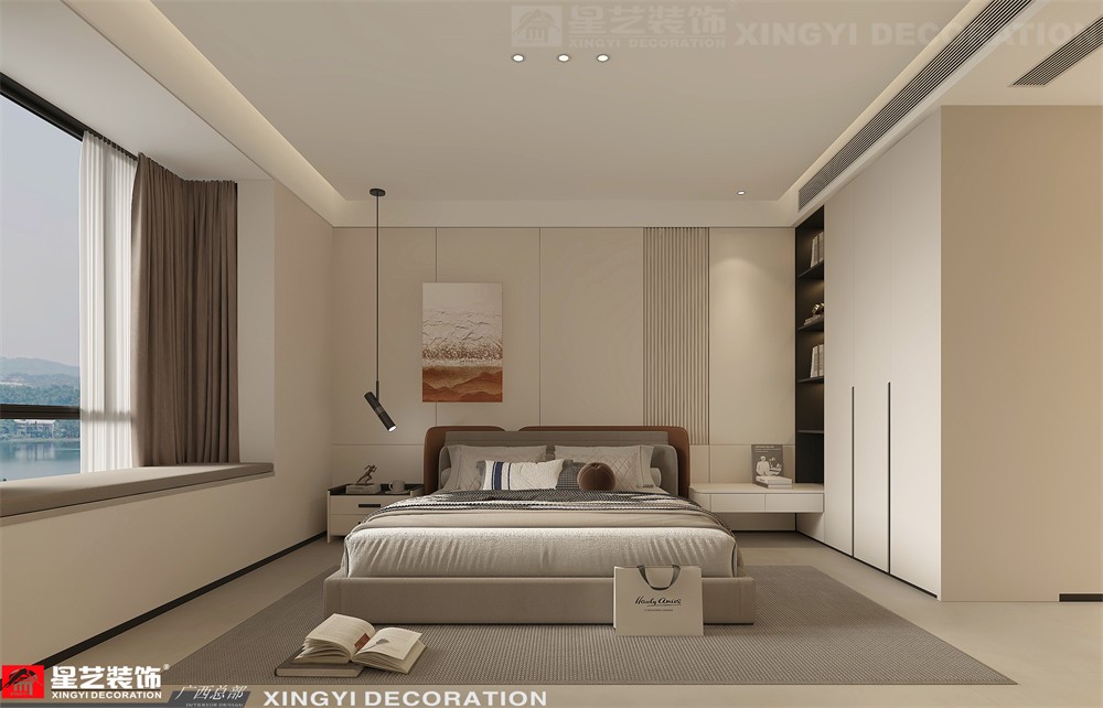 財富廣場150平現(xiàn)代簡約臥室裝修效果