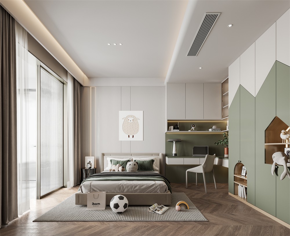 建發(fā)五象印月167平現(xiàn)代簡約兒童房裝修效果圖