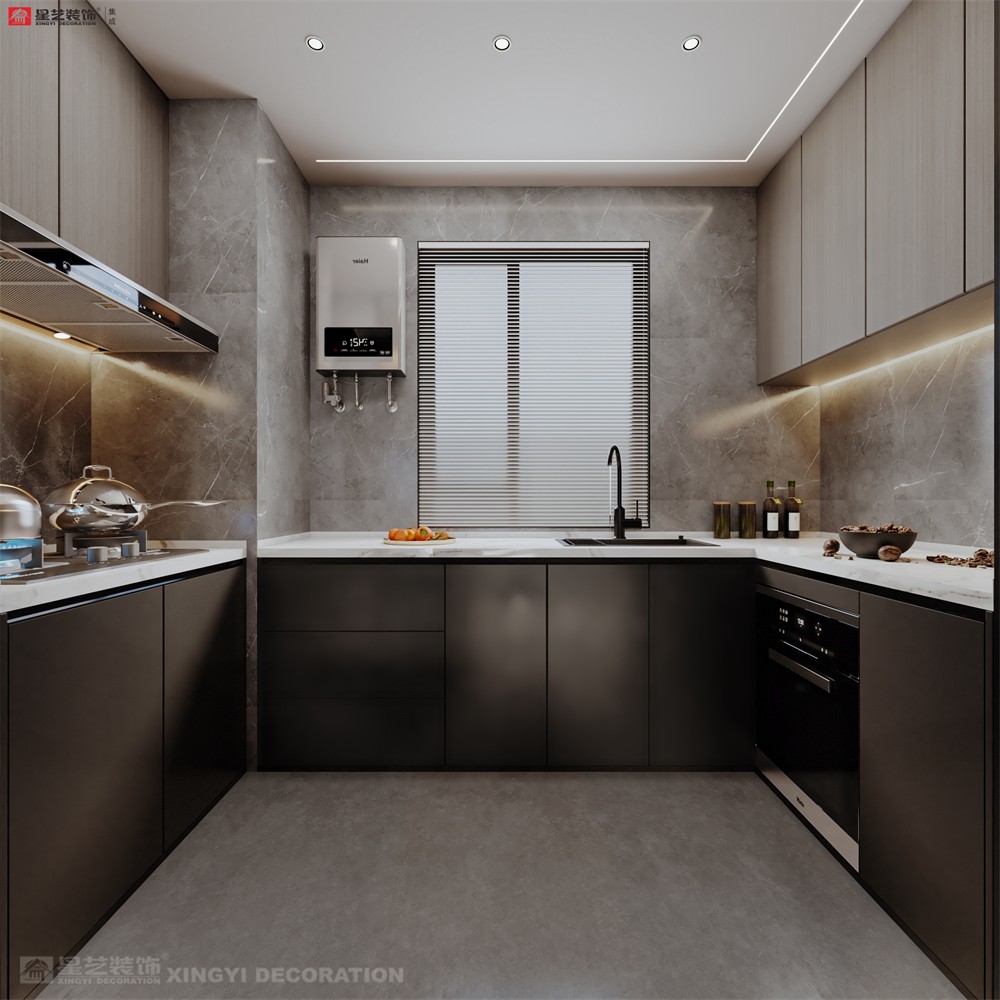 華潤(rùn)西園潤(rùn)府143平意式輕奢廚房裝修效果圖