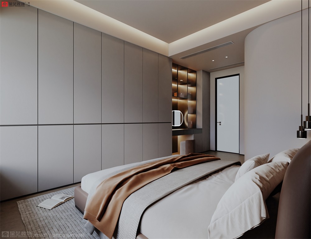 華潤(rùn)西園潤(rùn)府143平意式輕奢臥室裝修效果圖