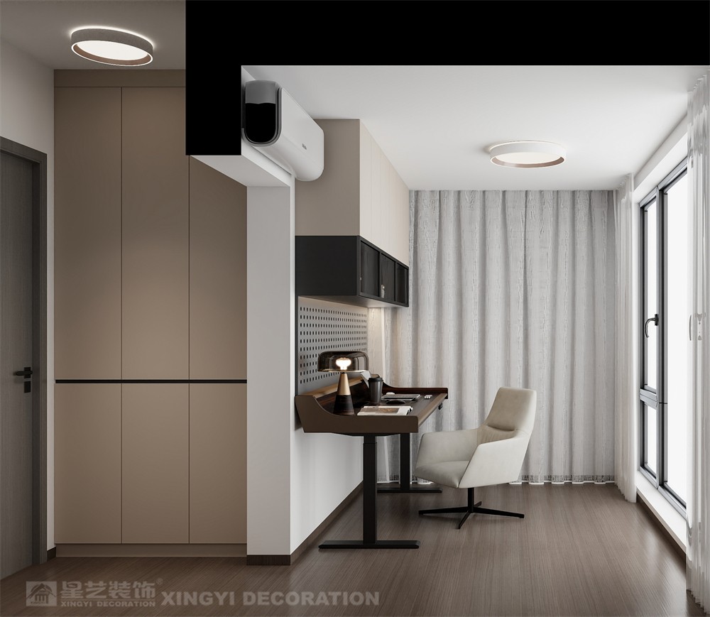 華潤(rùn)西園潤(rùn)府143平意式輕奢書房裝修效果圖