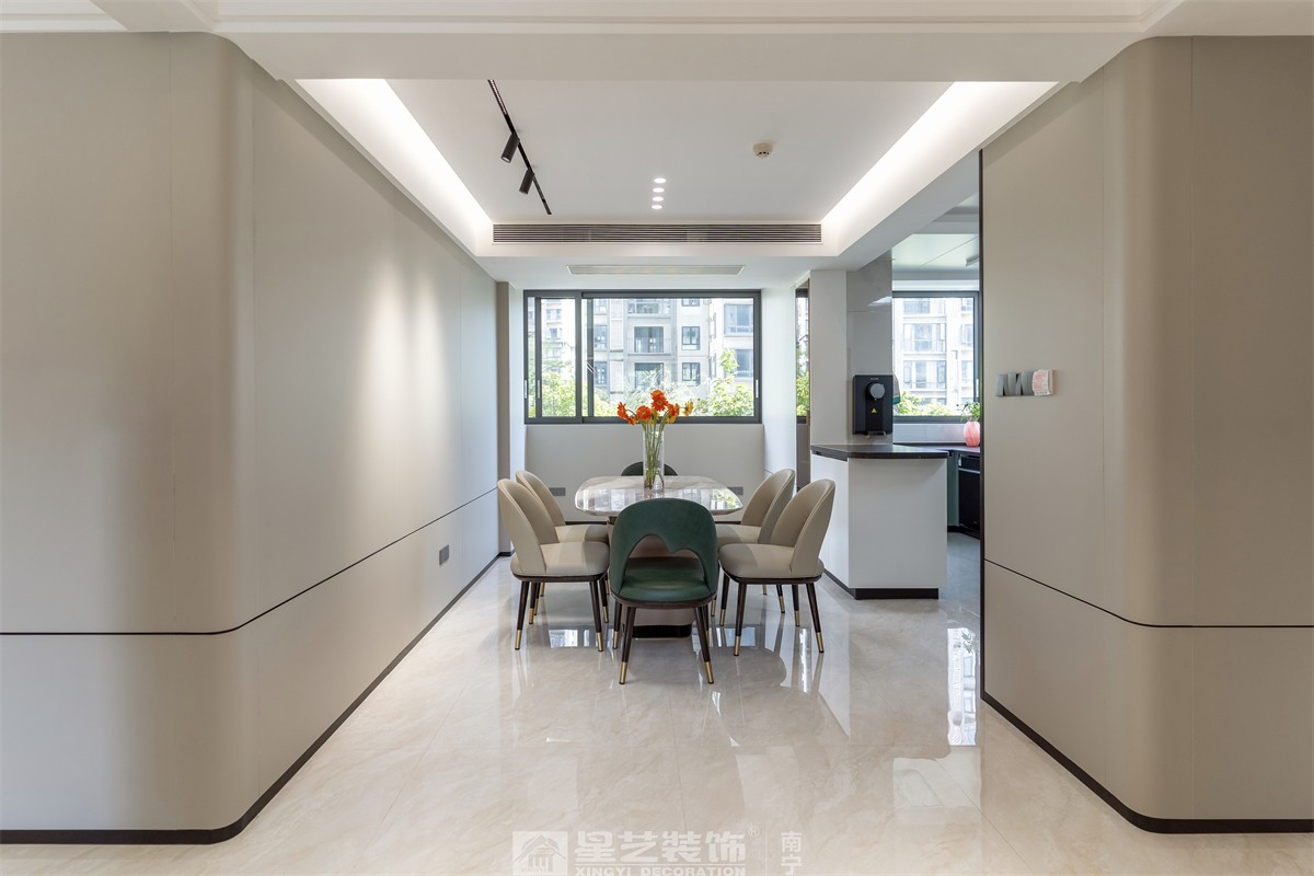 德澤苑220平現(xiàn)代簡約餐廳裝修完工實景圖